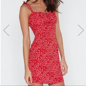 Red Floral Mini Dress